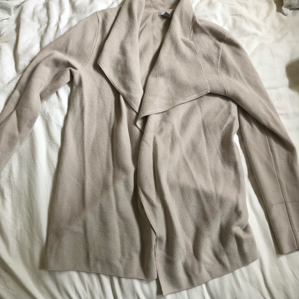 Jigsaw long wool light grey cardigan, size m